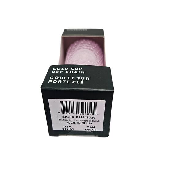 Starbucks 2024 Spring Pink Chain Link Soft Touch Cold Cup Tumbler Keychain - Picture 4 of 6